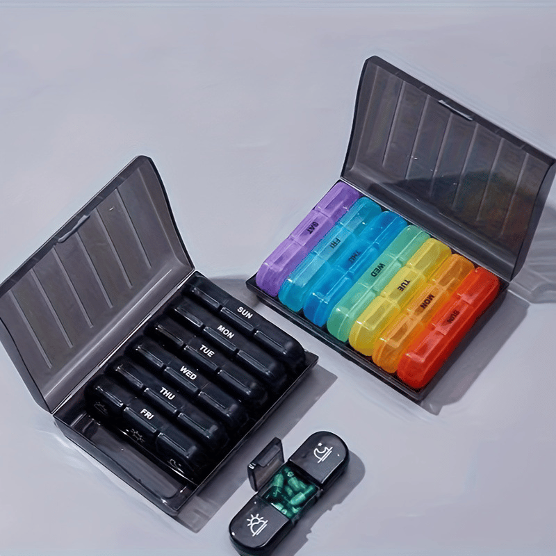 ๐ Portable Travel Pill Organizer,7-Day Pill Box