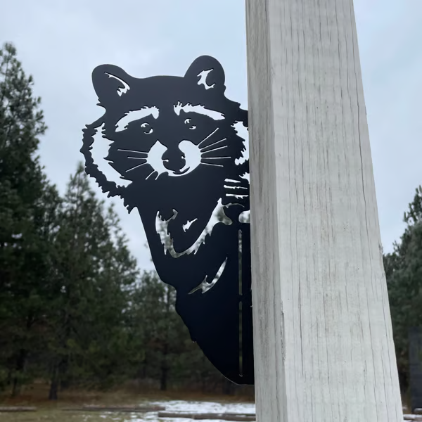 Peek-a-Boo Flipping Off Bigfoot Metal Sign