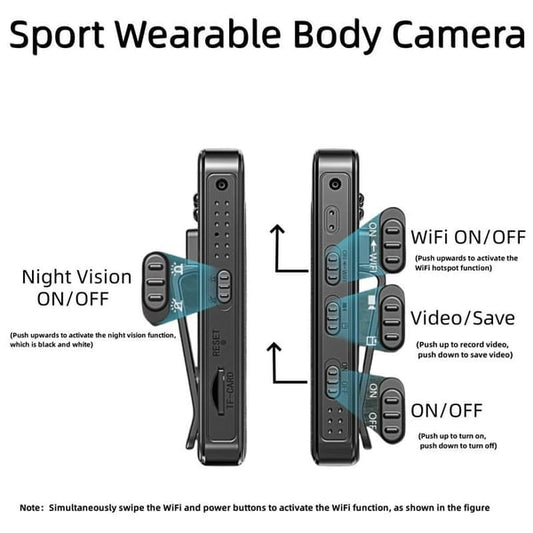 ๐ฅ๐ฅ Wearable Body Cam with Night-Vision & 180ยฐ Rotation Lens Vlogging Camera