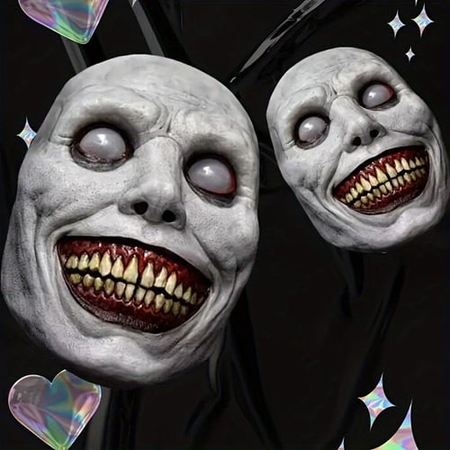 Scary Zombie Mask Set 🎠Halloween Costume Accessory | Creepy Clown & Demon Design 👹 Lightweight & Breathable Plastic | Haunted House Party Essential 🎃