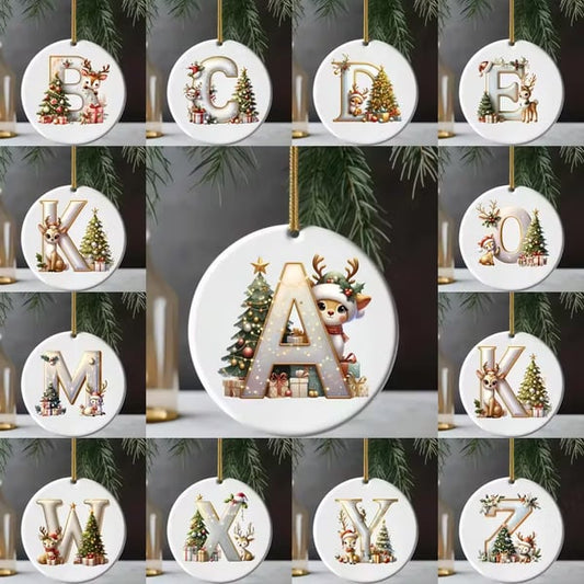 🎄Personalized Christmas Reindeer Letter Ornament🦌