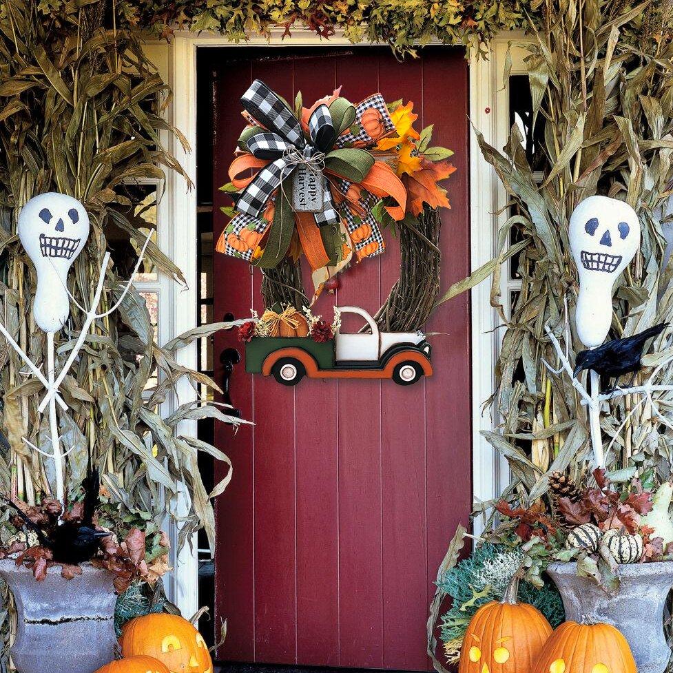 Farmhouse Pumpkin Truck Wreath-Autumn Nature Decoration(Ready For Shipment!)