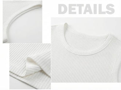 🔥Men's Wide Strap Ribbed Tank Top