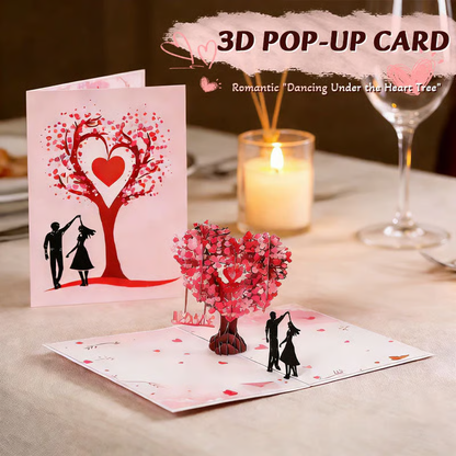 💌 3D Pop-Up Anniversary Card - Romantic Love Tree & Hearts Design💌