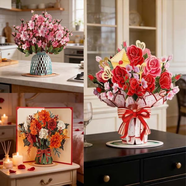 🏆65K+ SOLD! 💌 Forever-Blooming 3D Flower Pop-Up Card– Personalized Love Message & Everlasting Bloom 🎁
