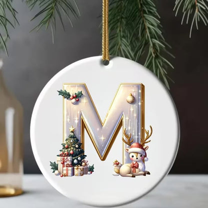 🎄Personalized Christmas Reindeer Letter Ornament🦌