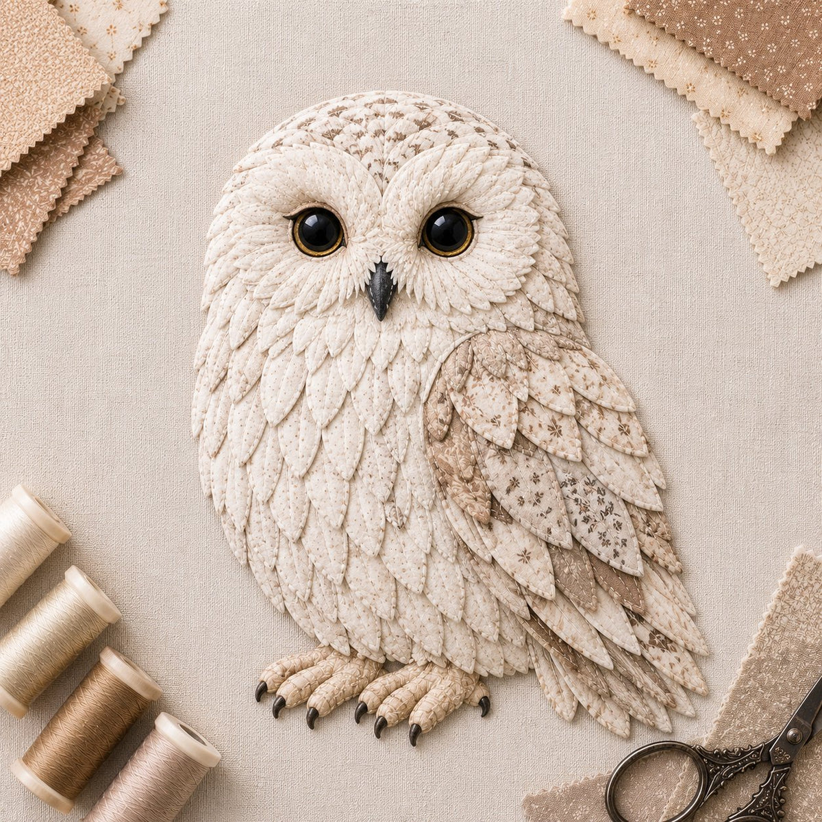 🧵 Beginner Friendly ✨ 3D Patchwork Bird DIY Craft Kit – Create a Layered Fabric Bird Worth Displaying - Owl