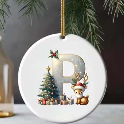 🎄Personalized Christmas Reindeer Letter Ornament🦌