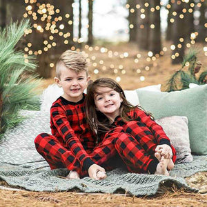 Classic Christmas Buffalo Plaid Family Matching Pajamas Sets