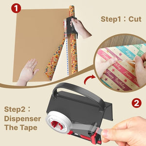 Wrapping Paper Cutter & Tape Dispenser Dual Use
