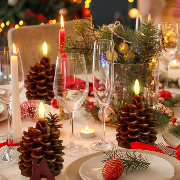 2025 HOT SELL-Flameless Pinecone Candles Battery Operated