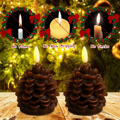 2025 HOT SELL-Flameless Pinecone Candles Battery Operated