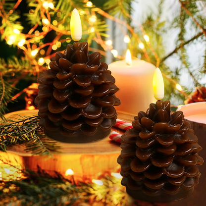 2025 HOT SELL-Flameless Pinecone Candles Battery Operated