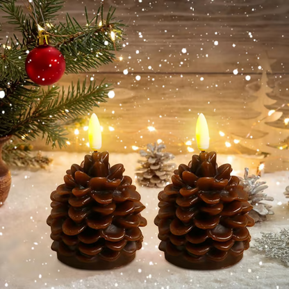 2025 HOT SELL-Flameless Pinecone Candles Battery Operated
