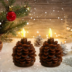 🎅2024 Christmas Promos-Flameless Pinecone Candles Battery Operated