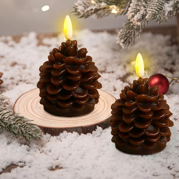 2025 HOT SELL-Flameless Pinecone Candles Battery Operated