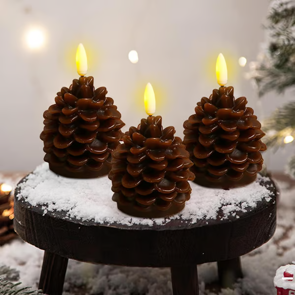2025 HOT SELL-Flameless Pinecone Candles Battery Operated