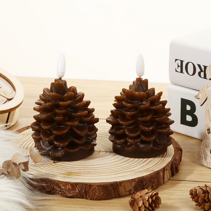 2025 HOT SELL-Flameless Pinecone Candles Battery Operated