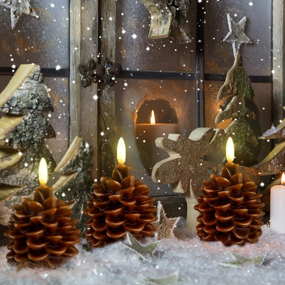 2025 HOT SELL-Flameless Pinecone Candles Battery Operated