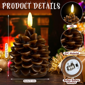 🎅2024 Christmas Promos-Flameless Pinecone Candles Battery Operated