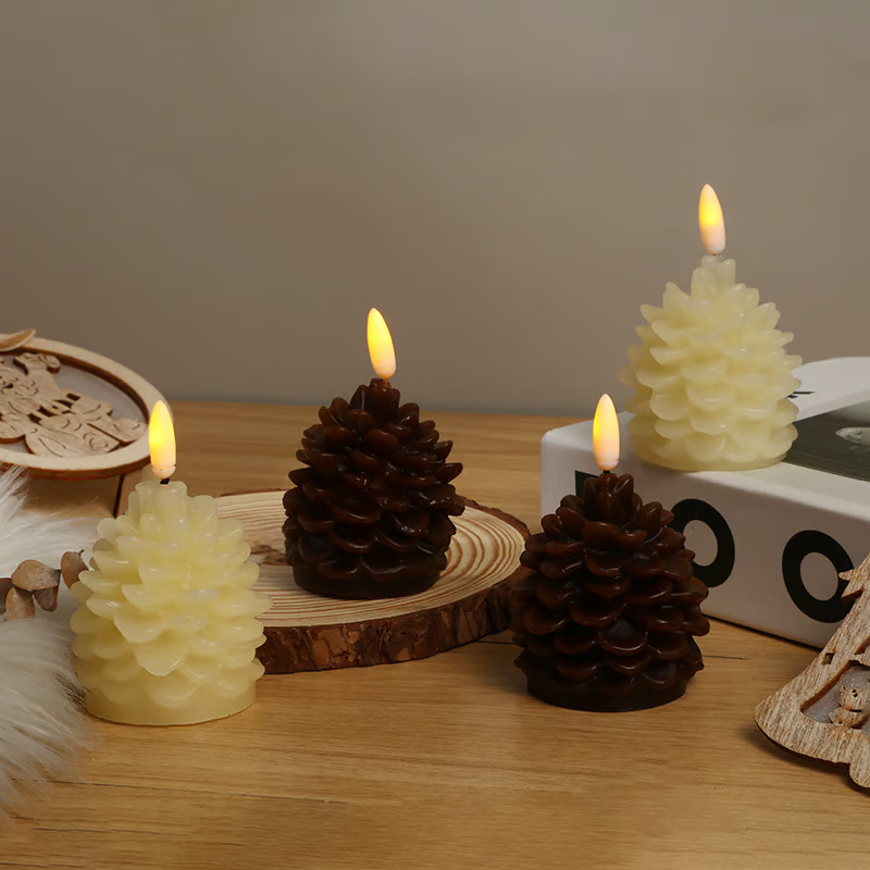 2025 HOT SELL-Flameless Pinecone Candles Battery Operated