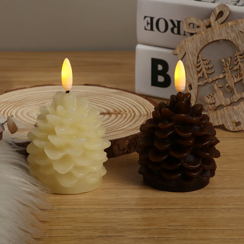 2025 HOT SELL-Flameless Pinecone Candles Battery Operated