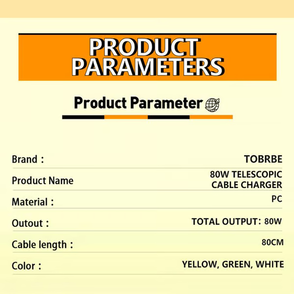 3 in 1 GaN Charger,Scalable 80W MAX fast charger module with Type-C cable and 1 USB ports