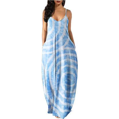 2022Women's Long Sleeveless V Neck Dress