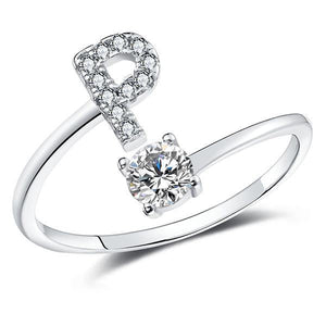 Adjustable Crystal Letter Rings