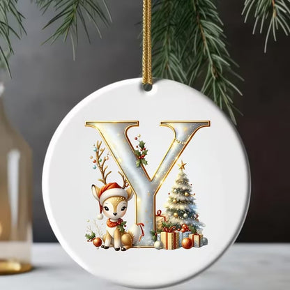 🎄Personalized Christmas Reindeer Letter Ornament🦌