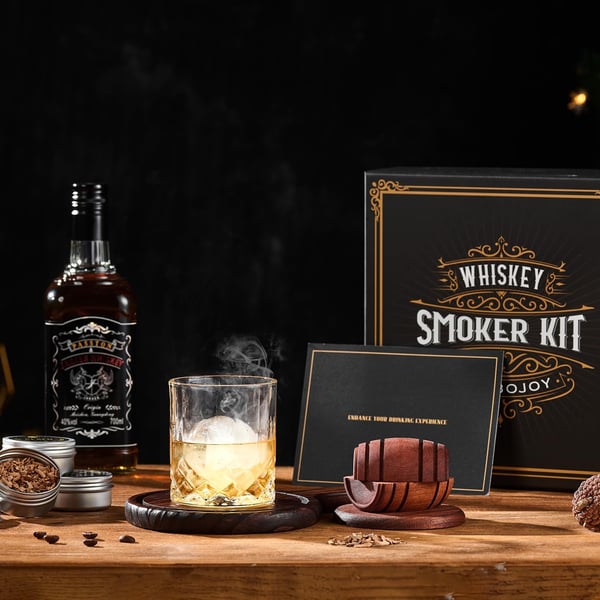 Wooden barrel smoking set