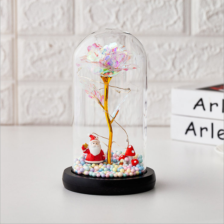 Rose in Glass Dome with LED Lights(🎉Big Sale - 50% Off + Buy Two Free Shipping)