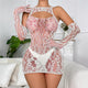 Mesh skirt hollow glove set