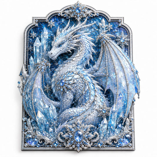 🐉 3D Layered Dragon Diamond Painting Kit, 5 Styles Fantasy Crystal Pearl Drill DIY Art Decor 25×30cm - Frost Crystal