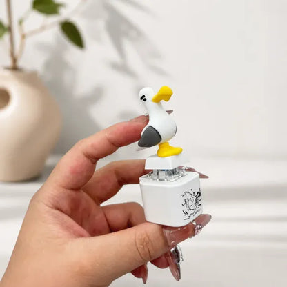 😆Seagull MINE! Button Keychain-Real Sound & LED Light