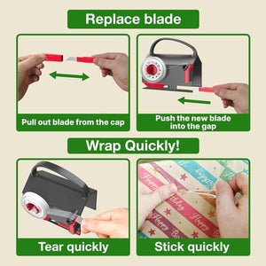 Wrapping Paper Cutter & Tape Dispenser Dual Use