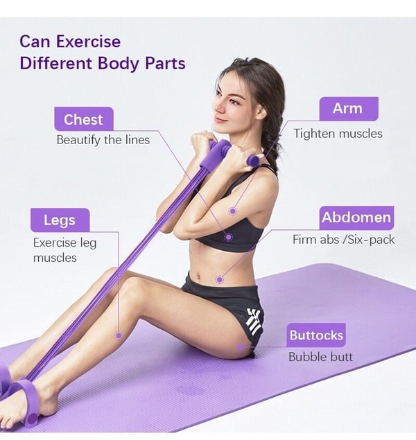 21 Fitness Resistance Bands-4 Tube Pedal Ankle Puller