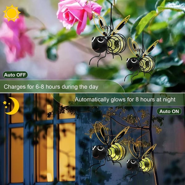 🐝Outdoor Hanging Solar Bee Light - Perfect gift for plant lovers moms or literally anyone who smiles ❤️