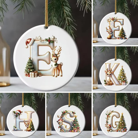🎄Personalized Christmas Reindeer Letter Ornament🦌