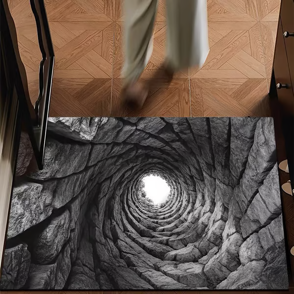 Visual Illusion Endless Abyss Pattern HD Printed Non-Slip Doormat