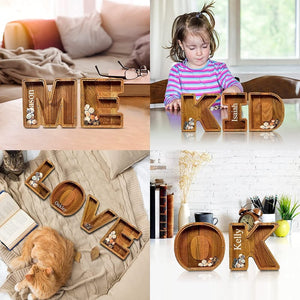 Piggy Bank-Wood Gift For Kids-Customizable name
