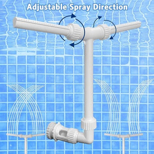 Solar Pool Fountain with Lights Dual Arc - Above/Inground Pool Fountain Lights with Remote Control