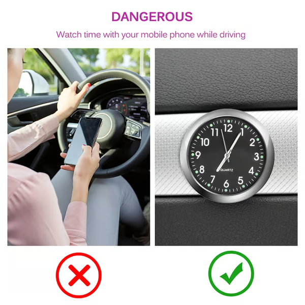 🔥Vintage gift-Luminous decoration mini clock for car/motorcycle/Sewing machine