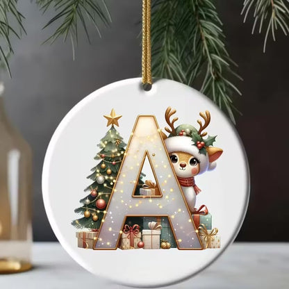 🎄Personalized Christmas Reindeer Letter Ornament🦌