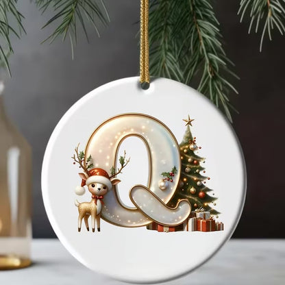 🎄Personalized Christmas Reindeer Letter Ornament🦌