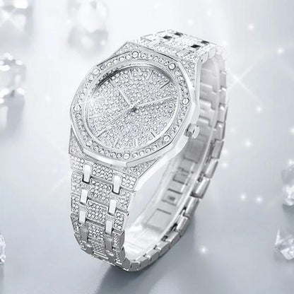 Unisex Jumbo Fully Iced Out Quartz Watch