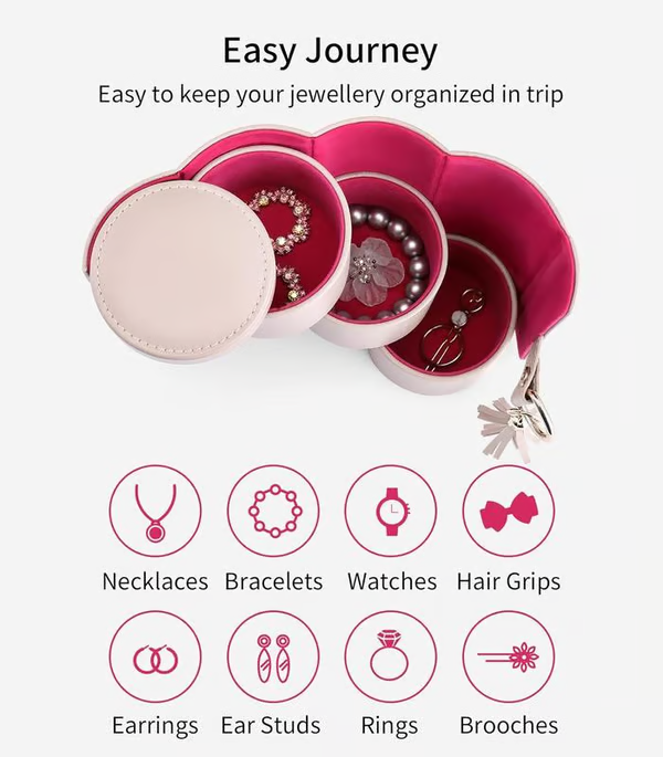 💎 Layered Travel Jewelry Case – Elegant Storage, Always Ready to Shine✈️