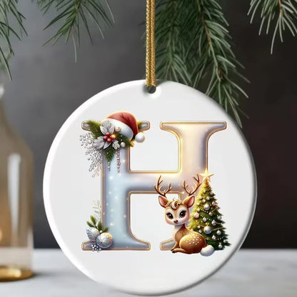 🎄Personalized Christmas Reindeer Letter Ornament🦌