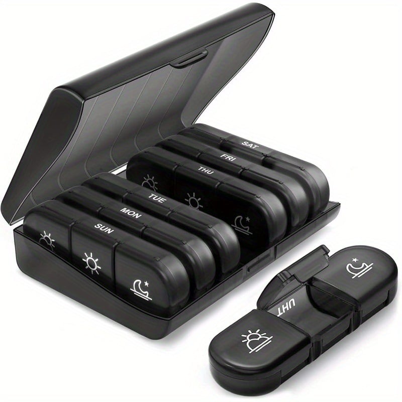 💊 Portable Travel Pill Organizer,7-Day Pill Box