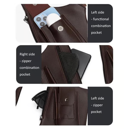 🔫 Unisex Premium Leather Shoulder Bag - Adjustable Underarm Strap